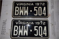 1972 VA License Tags
