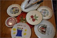 Decorative Plates w/hanger, Butcher Knife, Hone