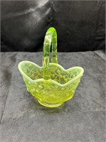 FENTON LILLY OF THE VALLEY YELLOW TOPAZ BASKET
