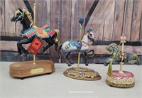 3 carousel horses