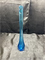 BLUE STRETCH GLASS VASE