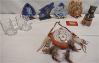Nice lot of wolves , glasses, statue, glass