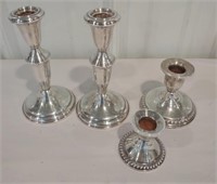 4 Sterling weighted candlesticks