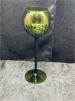 EMPOLI GLASS GREEN TWIST STEM BRANDY SNIFTER