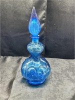 BLUE "GENIE" DECANTER CHIP ON BASE