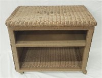 AMH3782 Painted Wicker TV Stand With Shelves