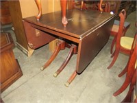 ANTIQUE DROP SIDED TABLE WITH 4 CHAIRS