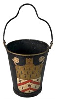 19th C. ENGLISH BRIGADE BUCKET WITH COAT OF ARMS