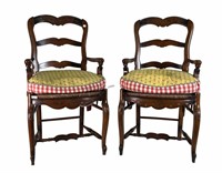 SET OF 7 COUNTRY LOUIS XV STYLE LADDERBACK CHAIRS