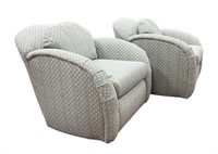 PAIR OF ART DECO STYLE SWIVEL LOUNGE CHAIRS