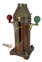 ANTIQUE CONVERTE OF SHIP COMPASS NOW A TABLE LAMP
