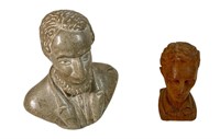 TWO CARVED BUSTS OF ABRAHAM LINCOLN