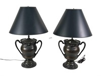 PAIR OF ACORN URN TABLE LAMPS