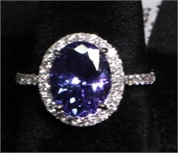 LADY'S TANZANITE & DIAMOND RING