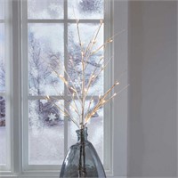 Evergreen 39" LED Birch Branch, 2-pack