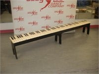 Painted Piano Key Bench  98x11x17 inches