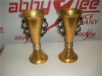 Gold Ceramic Vases   17 inches tall