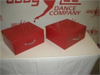 (2) Red Stage Prop Steps  14x12x7 inches