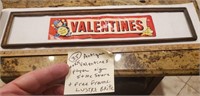 Old Lustre Brite VALENTINES paper sign 5&10c store