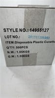 Two cases of Disposable plastic cuvette 500 pcs