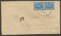 CSA Stamps #7 Pair tied with "Apr 27 1863 M.C.R.R