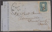 CSA Stamps #11 with black manuscript cancel and "