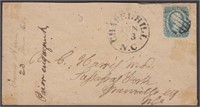 CSA Stamps #12 with grid cancel on cover with blac