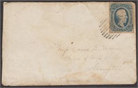 CSA Stamps #12 tied with grid cancel on cover to S