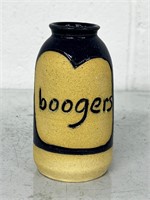 Boogers Cobalt Blue Ceramic Embossed Wording