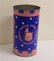 US Olympic Training Center Metal Trash Can 19.5" T