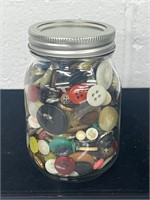 jar of vintage buttons