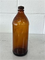16 ounce vintage Clorox w lid cap (flaws) amber