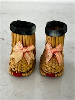 Japanese Vintage Doll Straw Boots 3"x3.5"