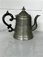 antique Pewter teapot Morey & Ober Boston c 1850
