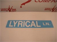 Lyrical Ln. Metal Sign  24x6 inches
