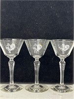 MCM Vintage Libby Chanticleer Rooster GLASSES