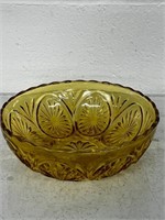 Vintage Amber Pressed Indiana Glass Fruit Bowl