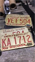 Old license plates and car photo