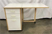AMH3836 White Folding Sewing Table/Cabinet