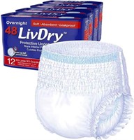 LivDry Adult XXL Incontinence Underwear 48-Pack