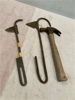 Twine cutters and a claw hammer