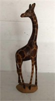 Hand Carved Africa Giraffe 12”H x 3” Made in