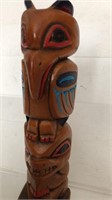 Totem Pole Made in Alaska Wood 11” H x3” W