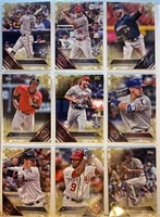 #1-LOT OF 9 2016 TOPPS UPDATE GOLD /2016