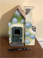 Vintage Wood Bird House Copper Roof