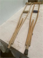 Wooden crutches.
