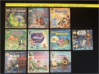 10 Childs Disney Records W/Books 1970's