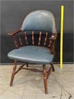 Brass Beaded Round Back Arm Chair
