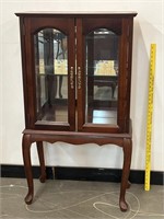 Mahogany Queen Anne Leg  Display Cabinet