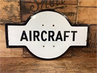 Genuine Aircraft Railway Post Mounted Enamel Sign